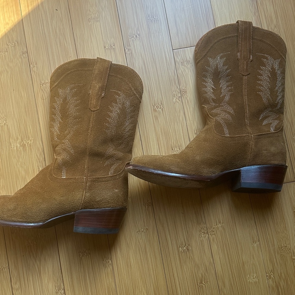 Tecovas Jodie Suede Sienna Western Heeled Boots - Picture 4 of 8